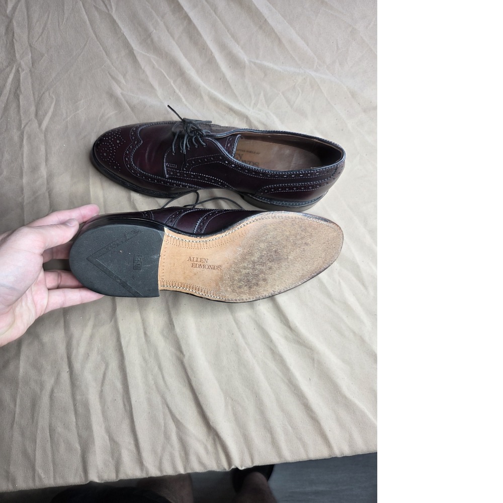 Allen Edmonds Concord Burgundy Leather Wingtip Oxford Mens Size 6.5D Dress - Picture 12 of 13